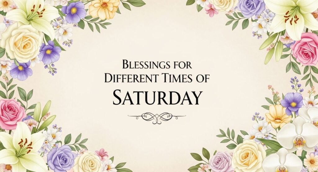 Blessings for Different Times of Saturday