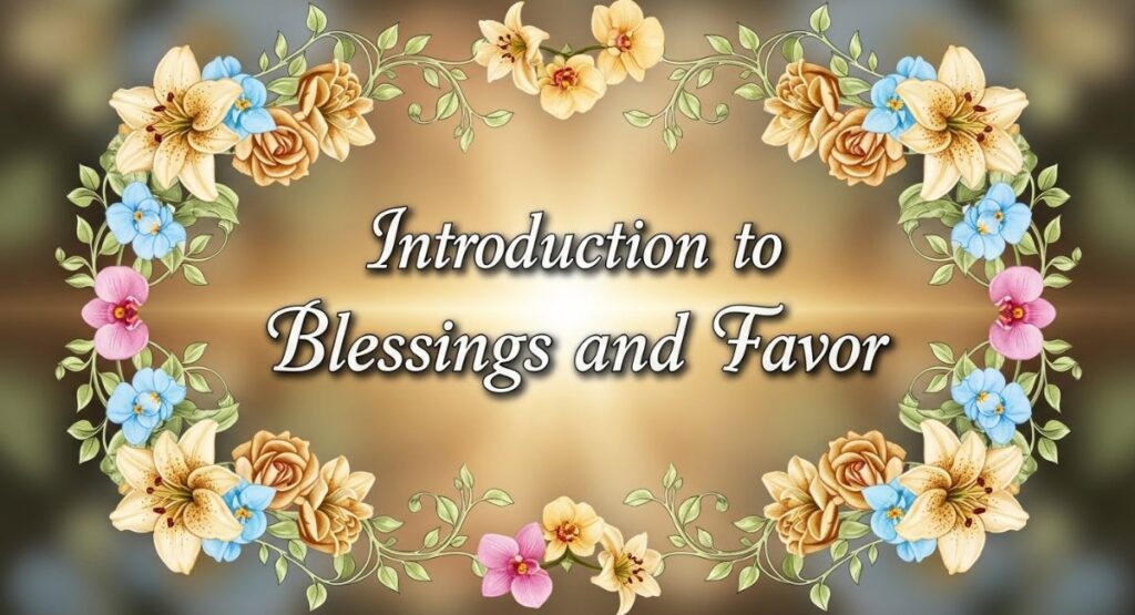Introduction to Blessings and Favor