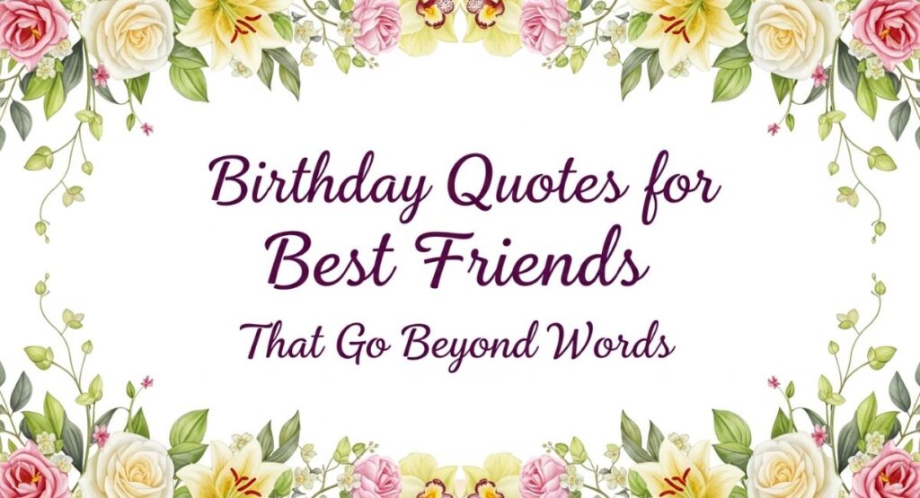 Birthday Quotes for Best Friends That Go Beyond Words