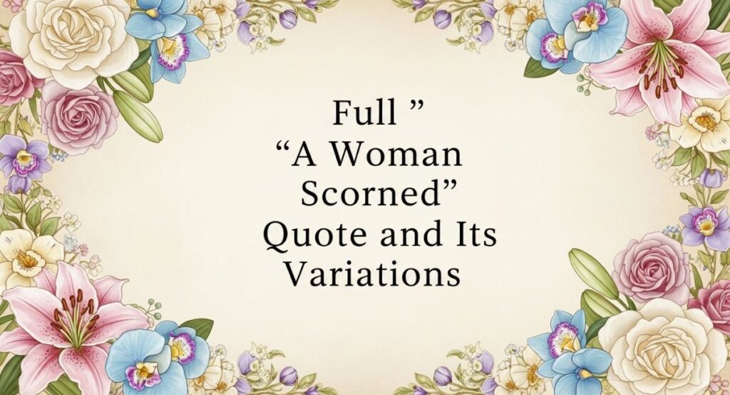 Full “A Woman Scorned” Quote and Its Variations