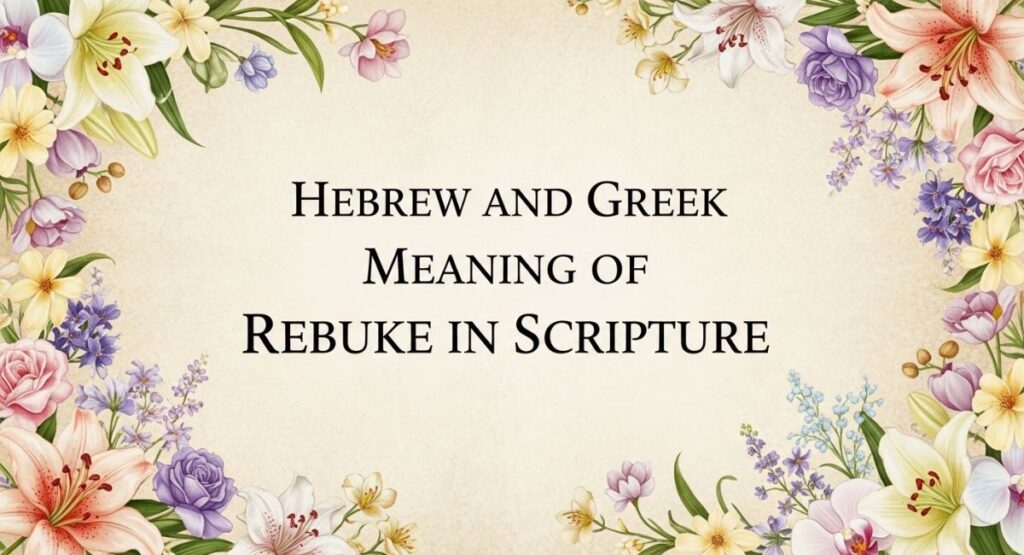 Hebrew and Greek Meaning of Rebuke in Scripture