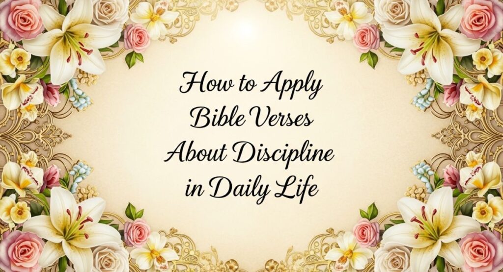 How to Apply Bible Verses About Discipline in Daily Life