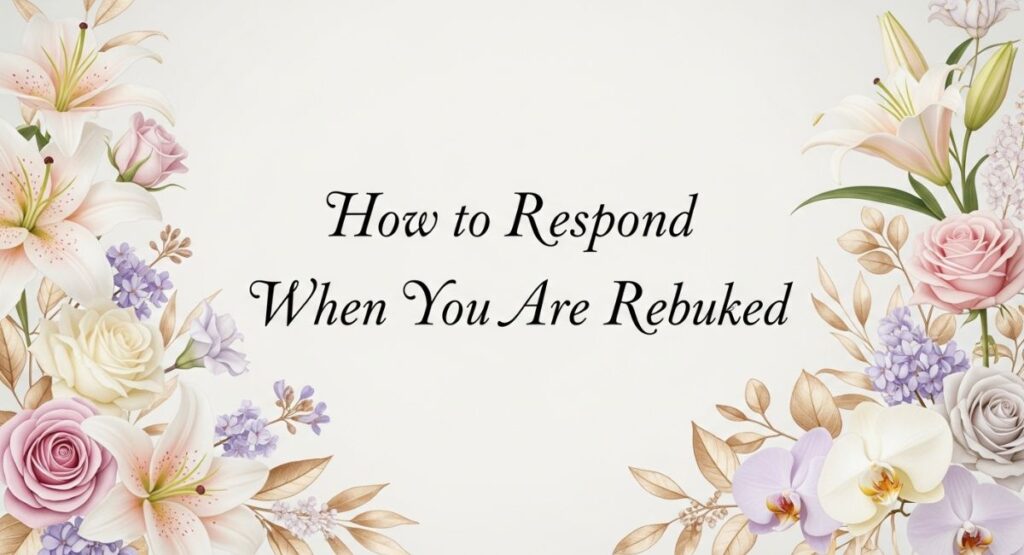 How to Respond When You Are Rebuked