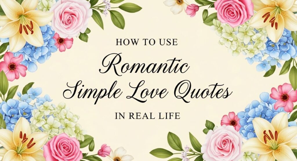 How to Use Romantic Simple Love Quotes in Real Life