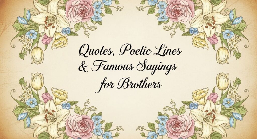 Quotes, Poetic Lines & Famous Sayings for Brothers
