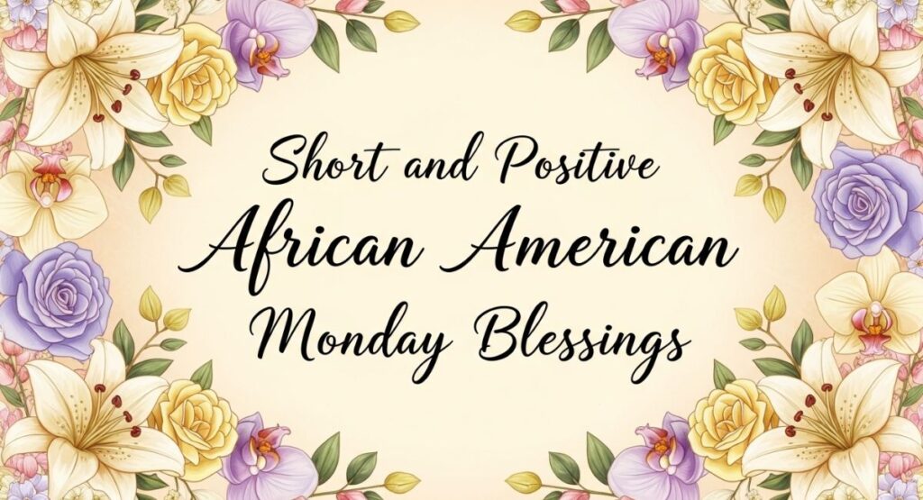 Short and Positive African American Monday Blessings