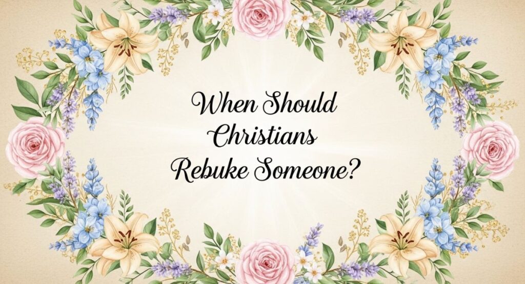 When Should Christians Rebuke Someone?