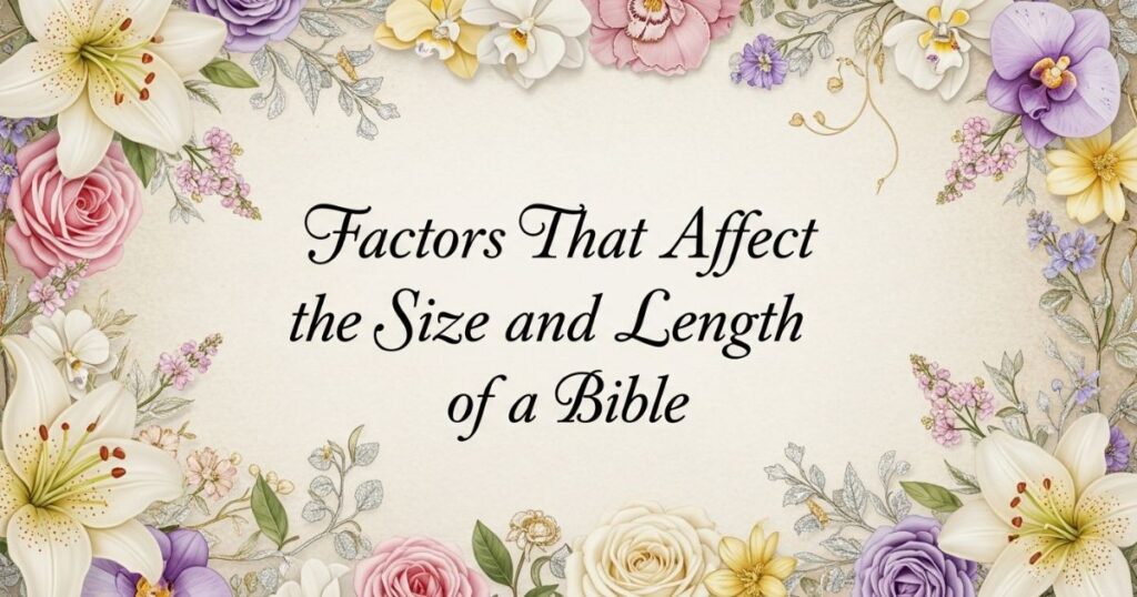 Factors That Affect the Size and Length of a Bible