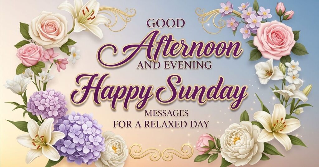 Good Afternoon and Evening Happy Sunday Messages for a Relaxed Day