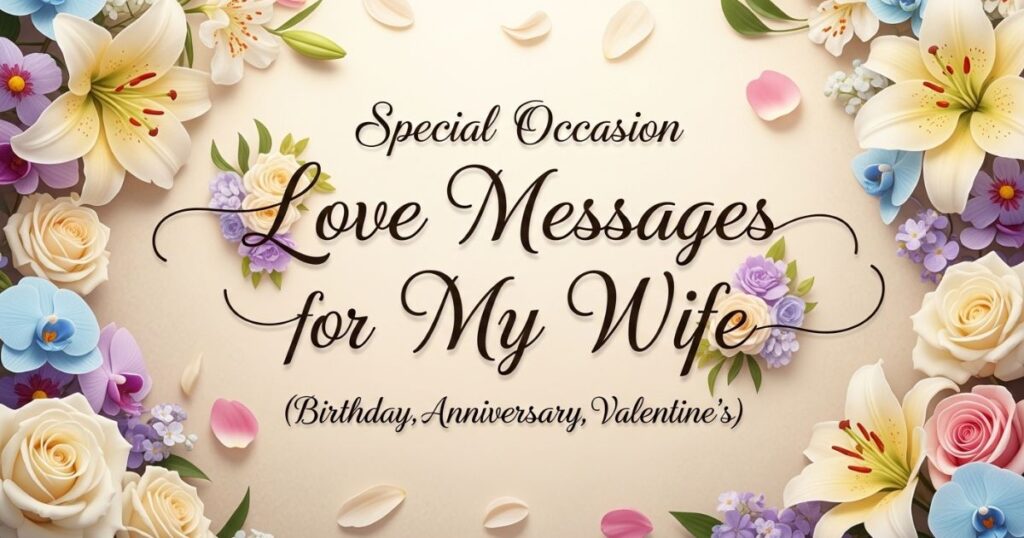 Special Occasion Love Messages for My Wife (Birthday, Anniversary, Valentine’s)
