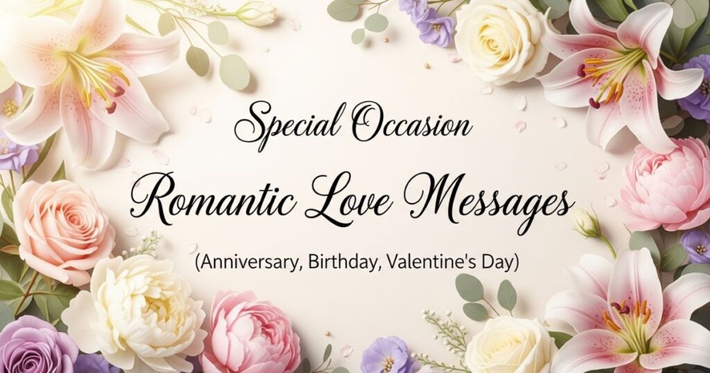 Special Occasion Romantic Love Messages (Anniversary, Birthday, Valentine’s Day)