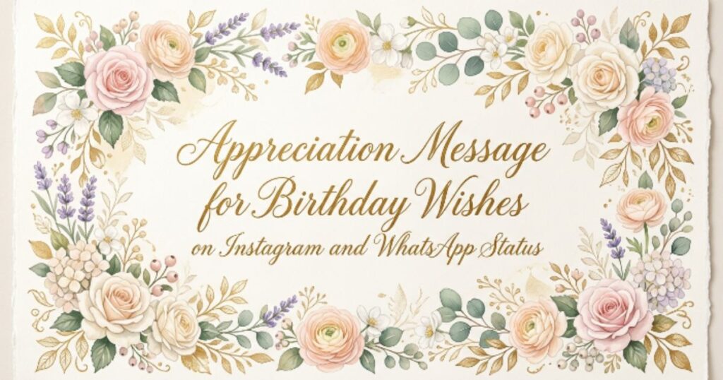 Appreciation Message for Birthday Wishes on Instagram and WhatsApp Status