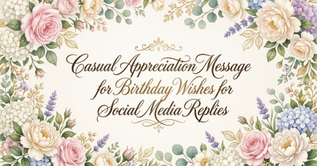 Casual Appreciation Message for Birthday Wishes for Social Media Replies