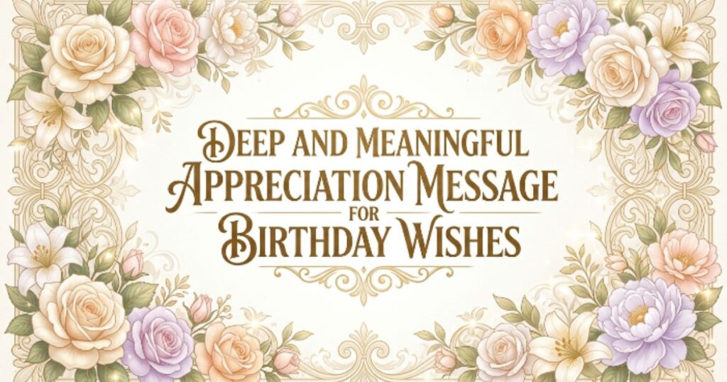 Deep and Meaningful Appreciation Message for Birthday Wishes