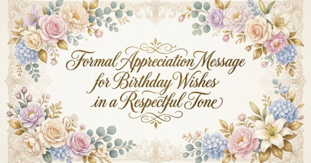 Formal Appreciation Message for Birthday Wishes in a Respectful Tone