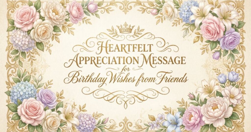 Heartfelt Appreciation Message for Birthday Wishes from Friends