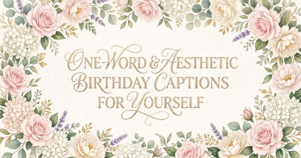 One-Word & Aesthetic Birthday Captions for Yourself