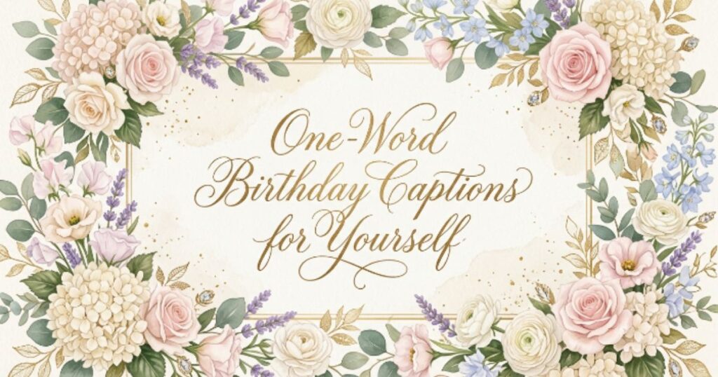 One-Word Birthday Captions for Yourself