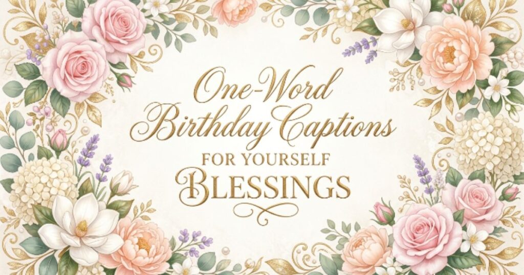 One-Word Birthday Captions for Yourself Blessings
