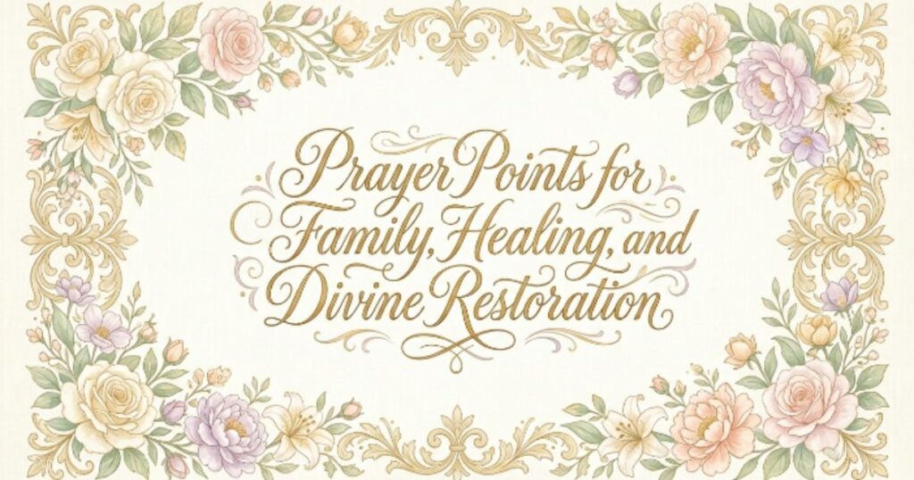 Prayer Points for Family, Healing, and Divine Restoration