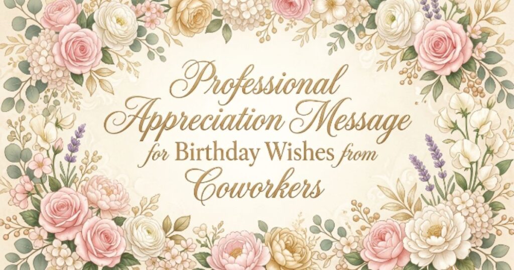 Professional Appreciation Message for Birthday Wishes from Coworkers