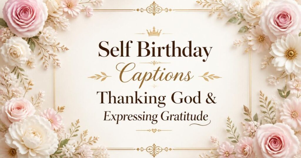 Self Birthday Captions Thanking God & Expressing Gratitude