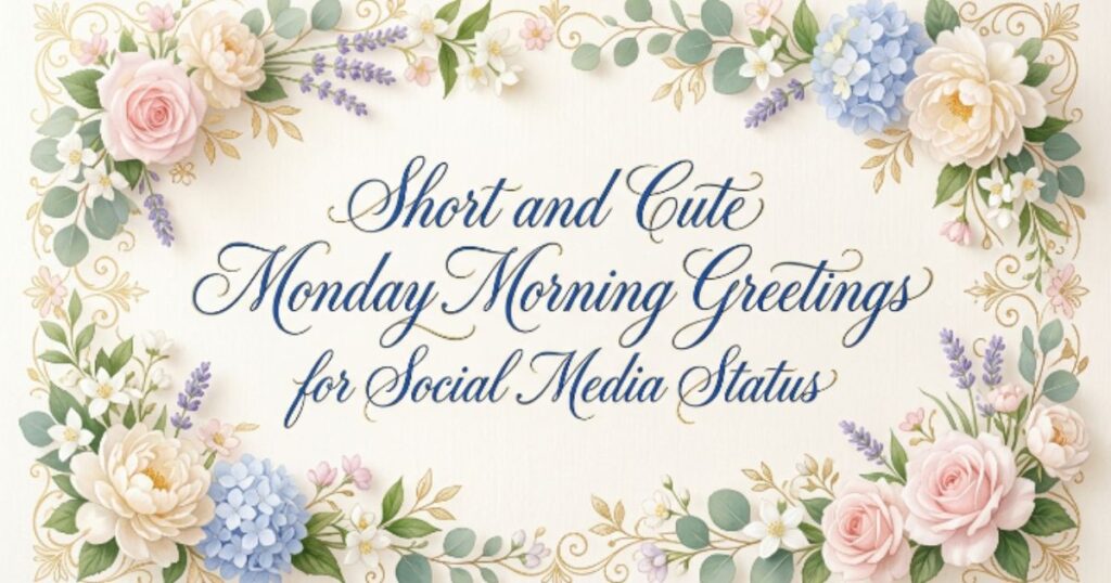 Short and Cute Monday Morning Greetings for Social Media Status