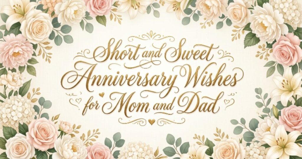Short and Sweet Anniversary Wishes for Mom and Dad