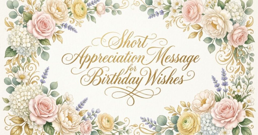Short Appreciation Message for Birthday Wishes