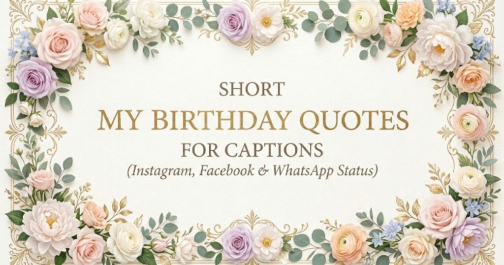 Short My Birthday Quotes for Captions (Instagram, Facebook & WhatsApp Status)