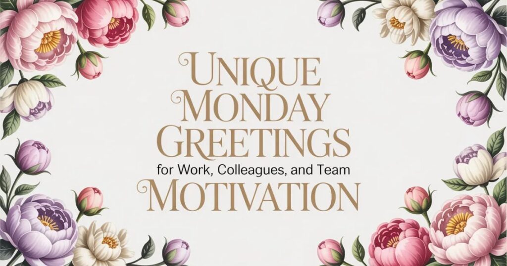 Unique Monday Greetings for Work, Colleagues, and Team Motivation