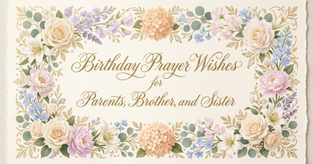 Birthday Prayer Wishes for Parents, Brother, and Sister