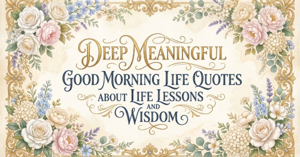 Deep Meaningful Good Morning Life Quotes About Life Lessons and Wisdom