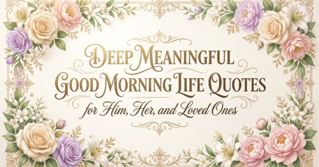 Deep Meaningful Good Morning Life Quotes for Him, Her, and Loved Ones