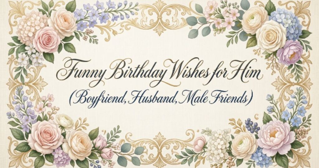 Funny Birthday Wishes for Him (Boyfriend, Husband, Male Friends)