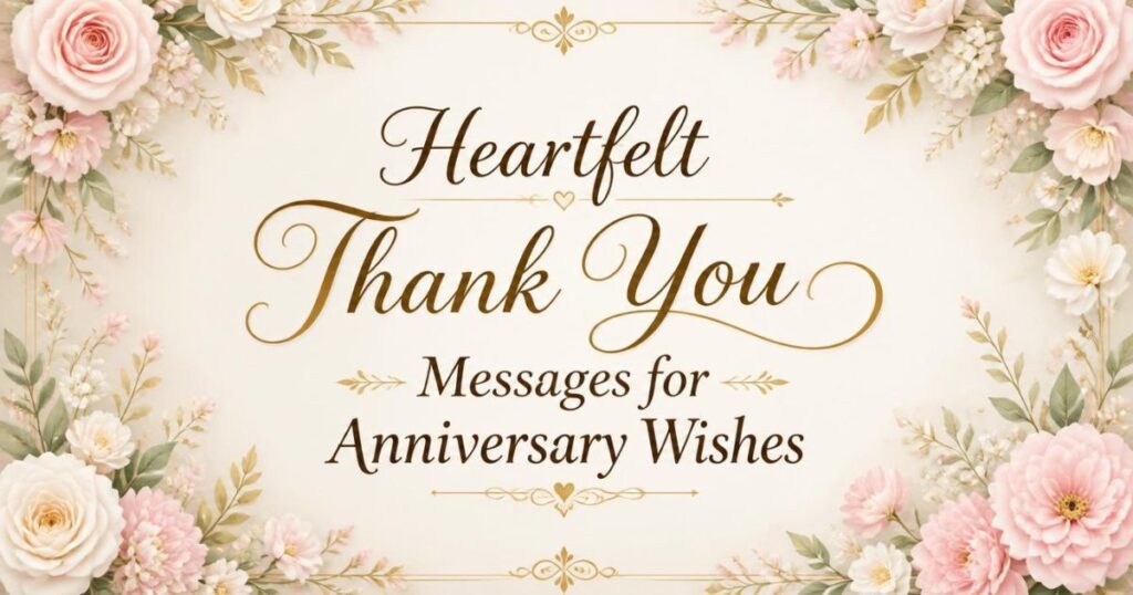 Heartfelt Thank You Messages for Anniversary Wishes