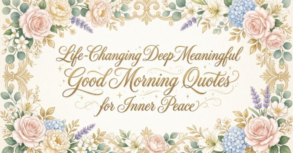 Life-Changing Deep Meaningful Good Morning Quotes for Inner Peace