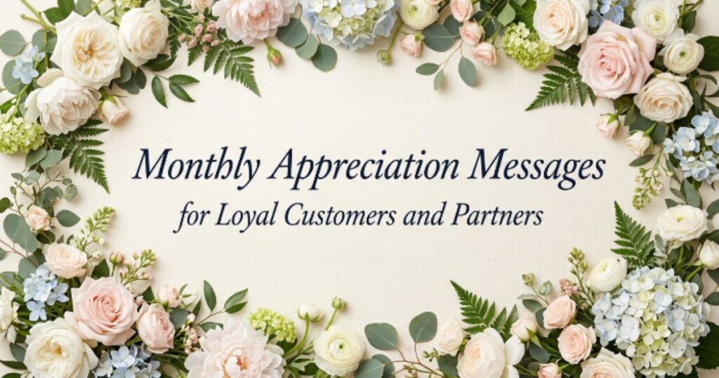 Monthly Appreciation Messages for Loyal Customers and Partners
