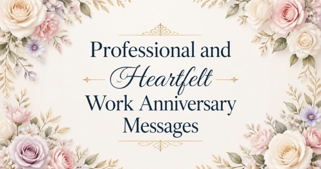 Professional and Heartfelt Work Anniversary Messages