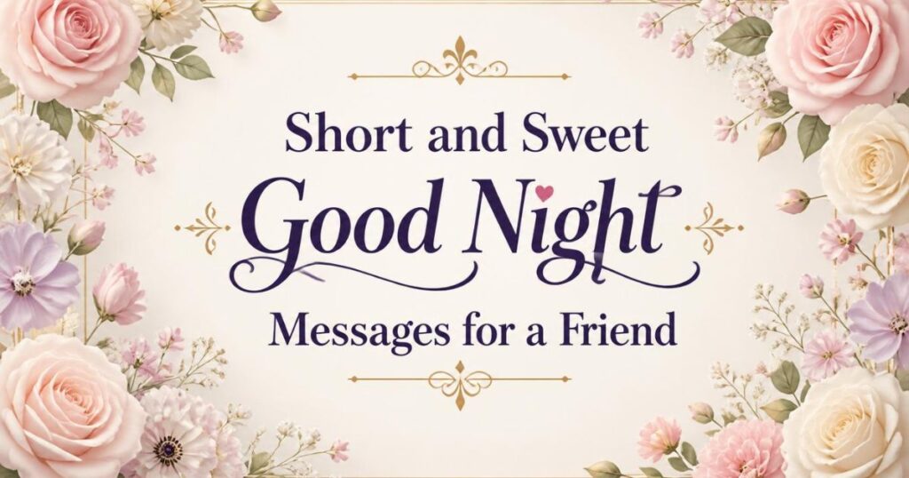Short and Sweet Good Night Messages for a Friend