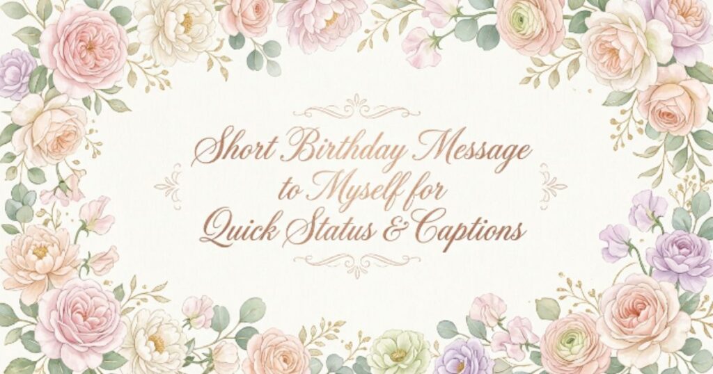 Short Birthday Message to Myself for Quick Status & Captions