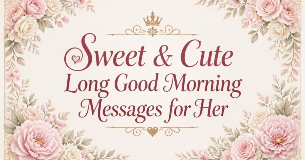 Sweet & Cute Long Good Morning Messages for Her