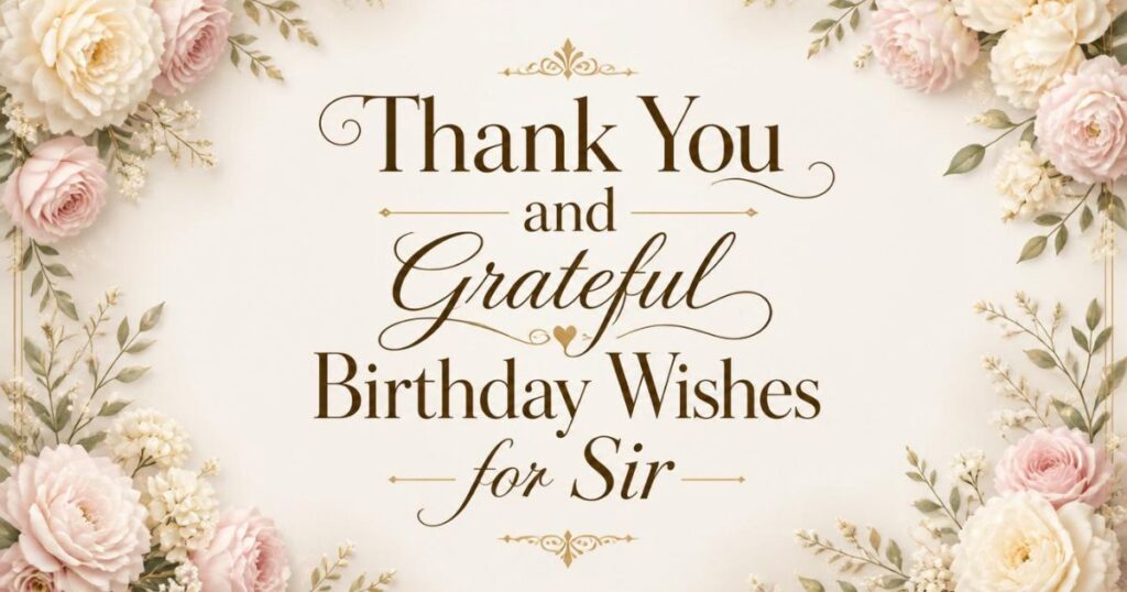 Thank You and Grateful Birthday Wishes for Sir