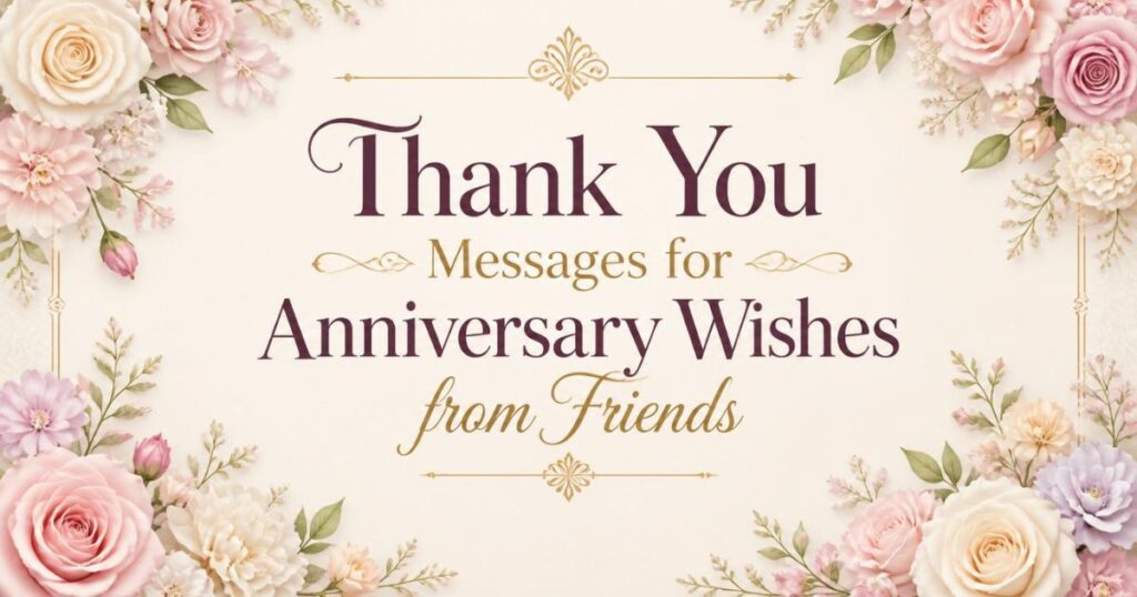 Thank You Messages for Anniversary Wishes from Friends