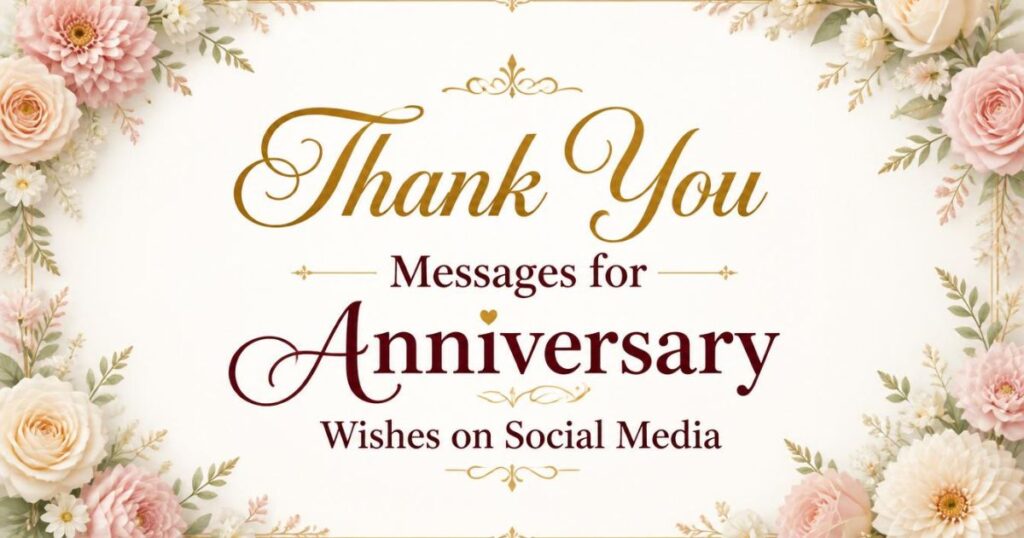 Thank You Messages for Anniversary Wishes on Social Media