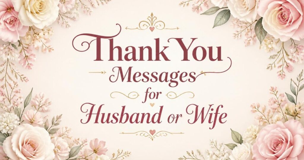 Thank You Messages for Husband or Wife