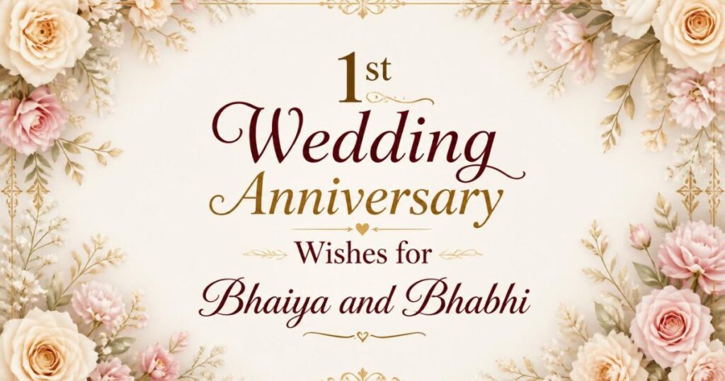 1st Wedding Anniversary Wishes for Bhaiya and Bhabhi