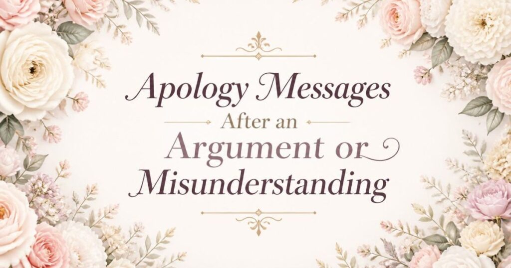 Apology Messages After an Argument or Misunderstanding