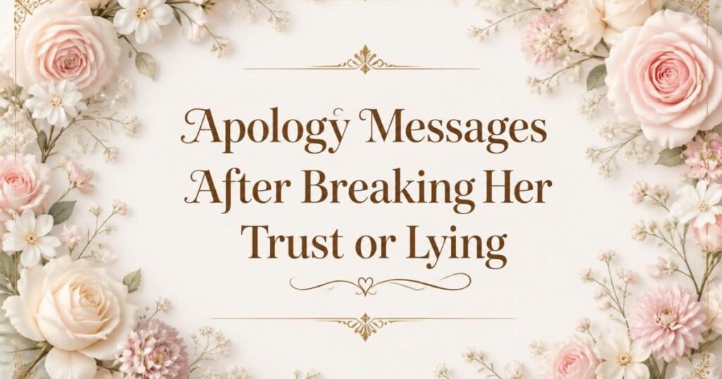 Apology Messages After Breaking Her Trust or Lying
