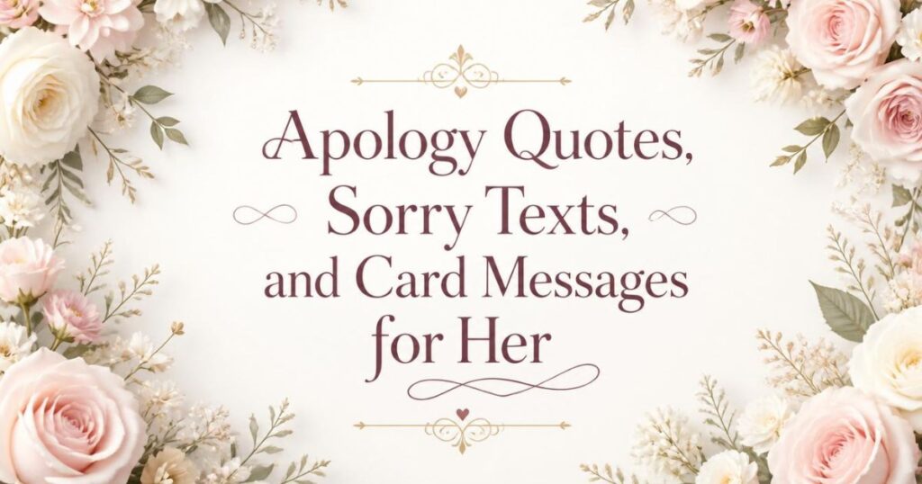 Apology Quotes, Sorry Texts, and Card Messages for Her